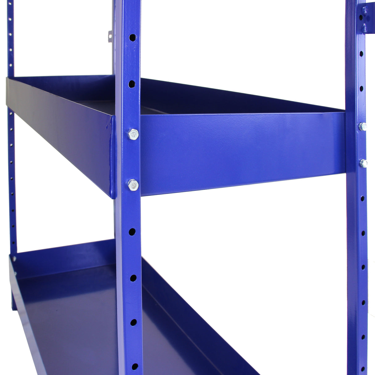 Scaffalatura Lightning Blu in acciaio inox con tre ripiani, finitura liscia e resistente, ideale per l'organizzazione di furgoni