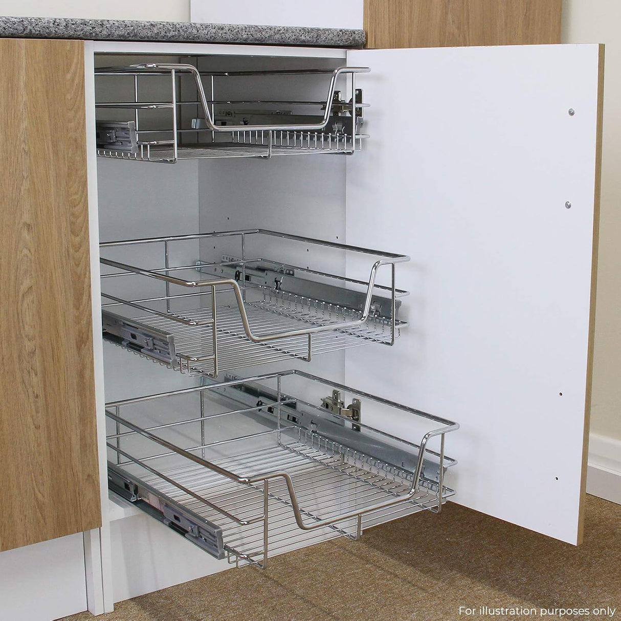 Cestelli Estraibili da Cucina in Acciaio - Mobile da 30cm - 6 Cesti