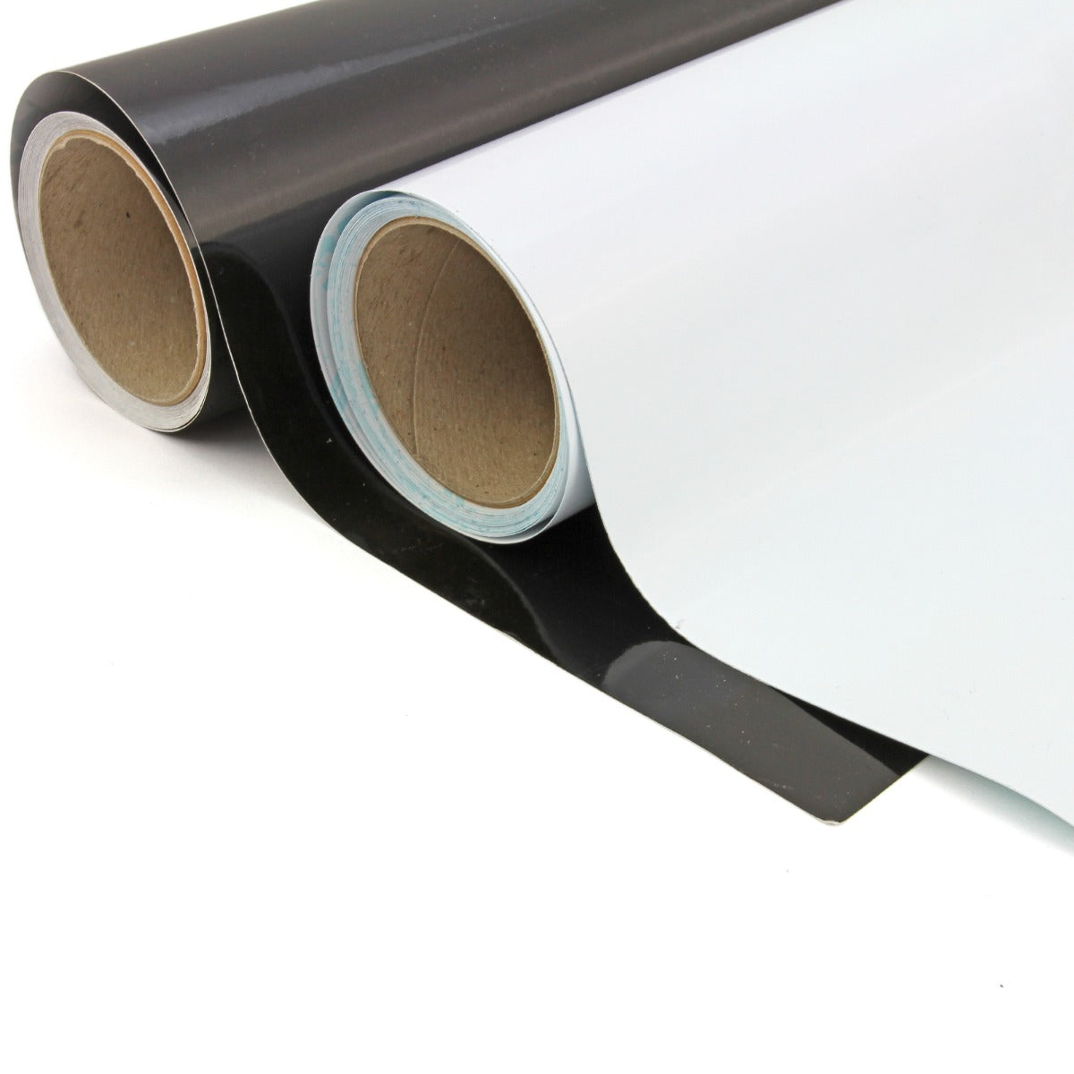 Rotoli di vinile nero e bianco, lucidi e lisci, pronti per la taglierina per vinile da 720 mm con kit di taglio automatico