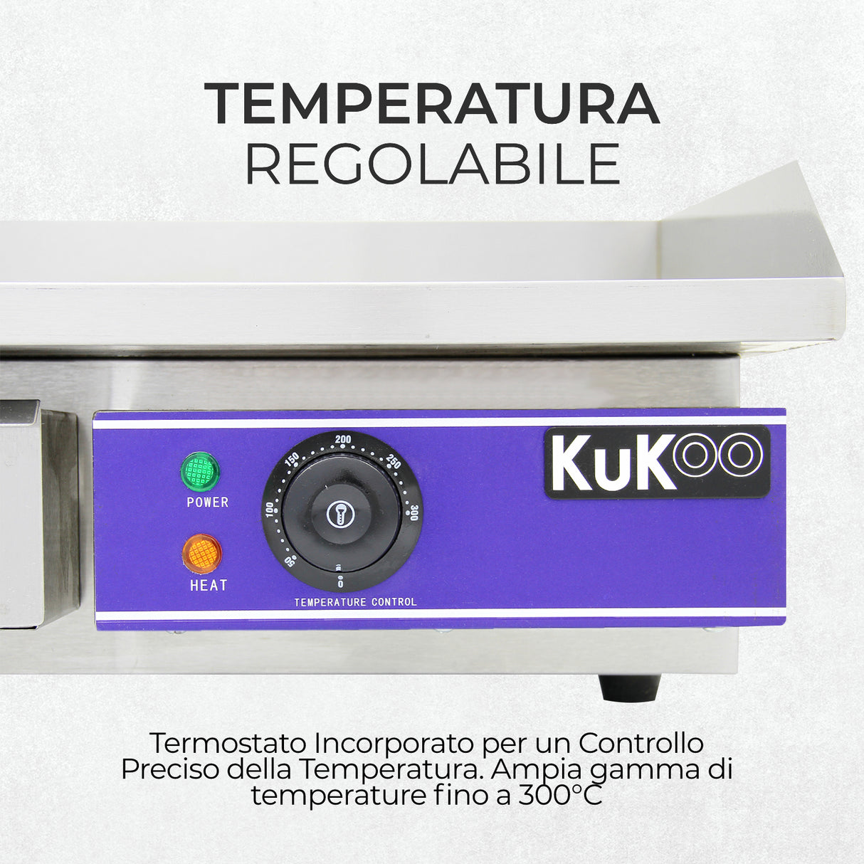 Piastra Elettrica da Cucina in Acciaio Inossidabile KuKoo - 50cm