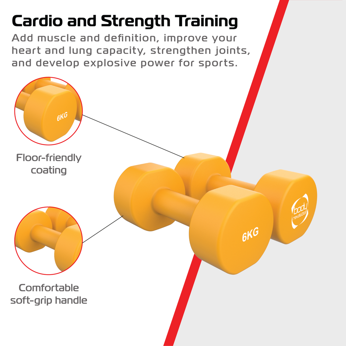 Manubri in neoprene 2 x 6 kg