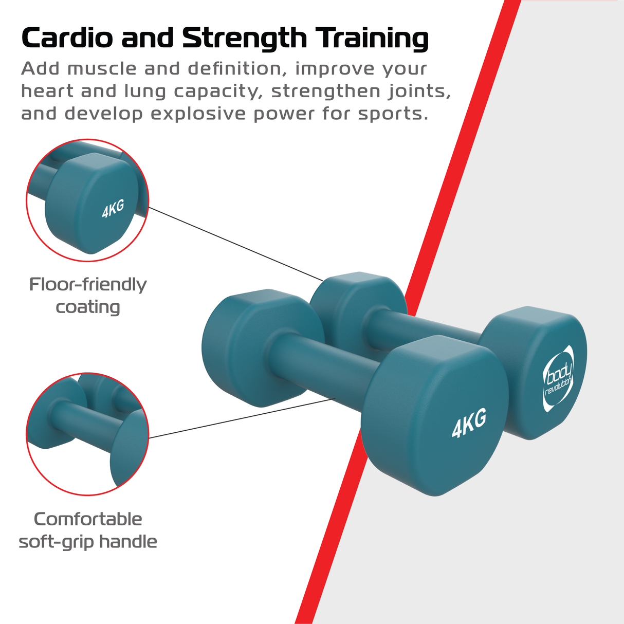 Manubri in neoprene 2 x 4 kg