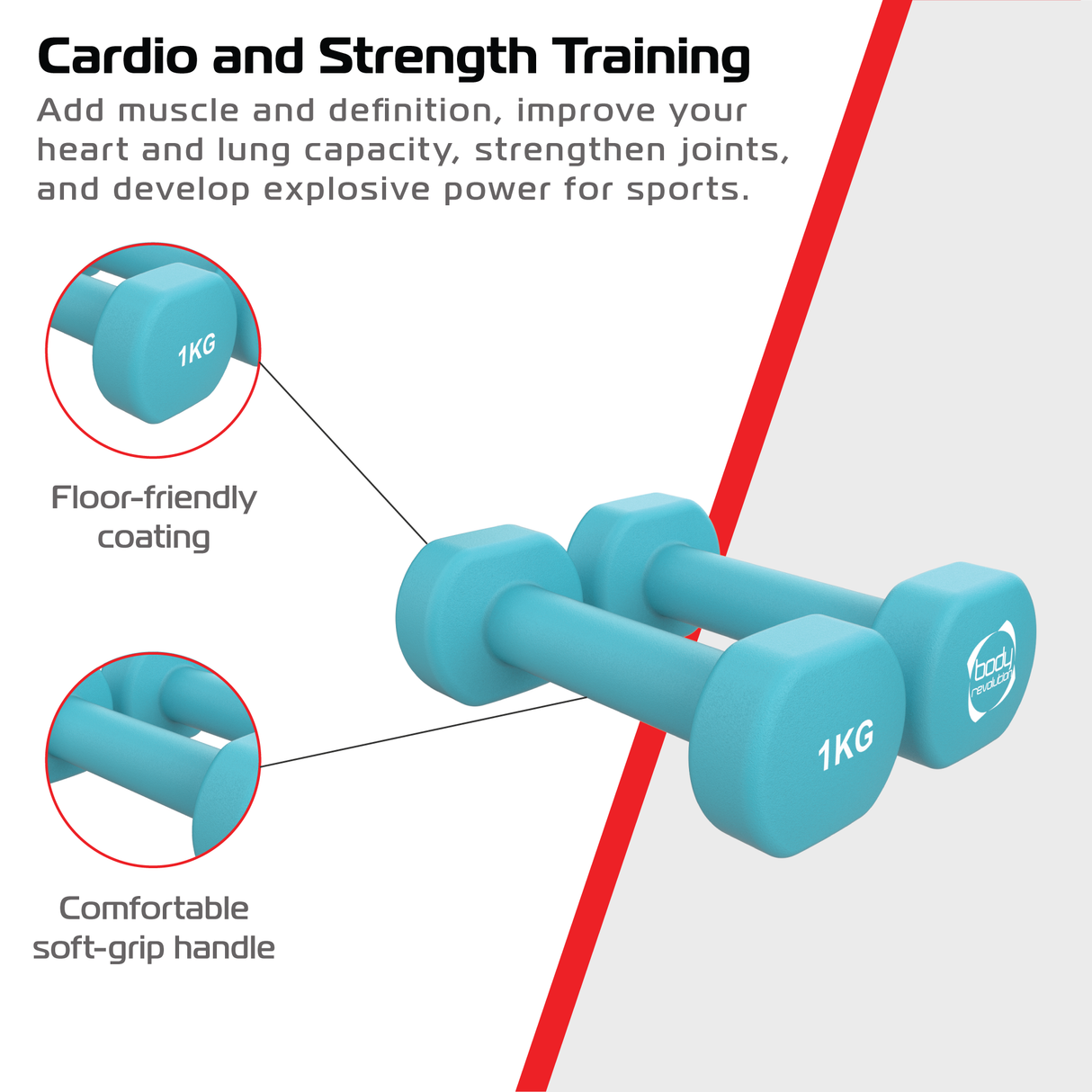2 Manubri in Neoprene da 1 kg