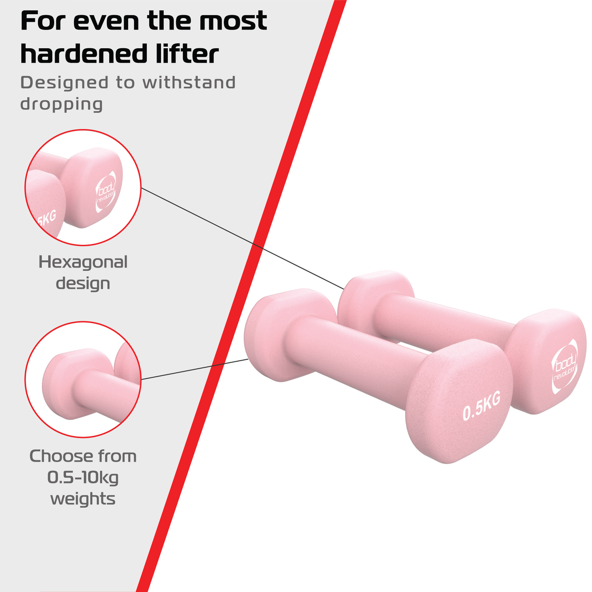 2 Manubri in Neoprene da 0,5 kg