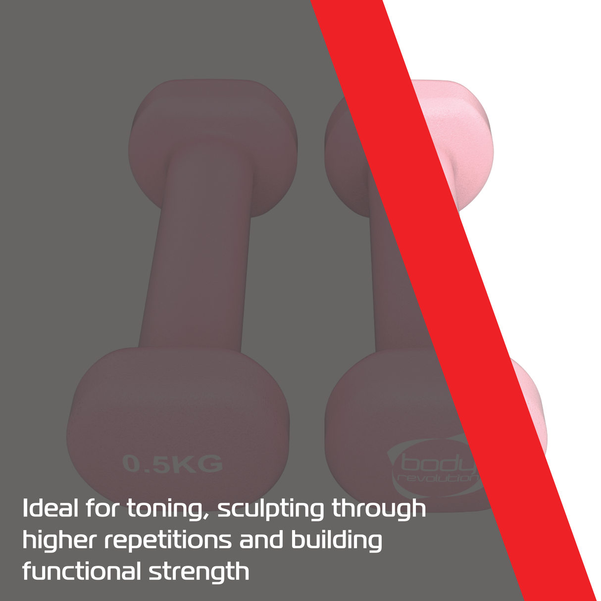 2 Manubri in Neoprene da 0,5 kg