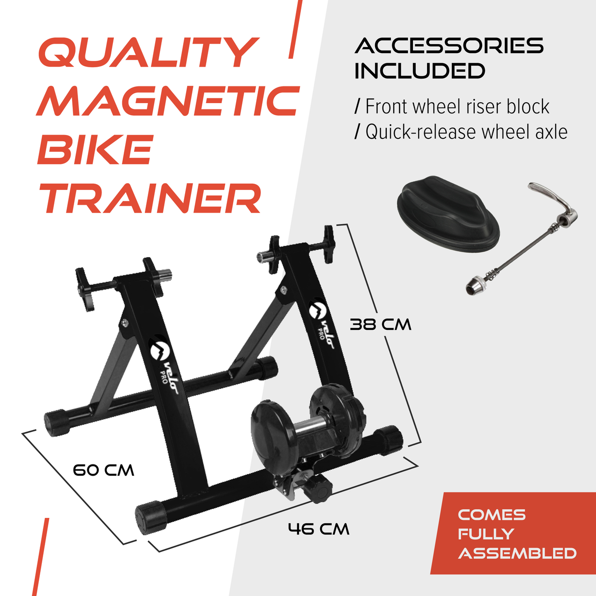 Rullo magnetico Velo Pro Nero, struttura robusta in metallo, finitura nera opaca, dimensioni 60x46x38 cm, accessori inclusi