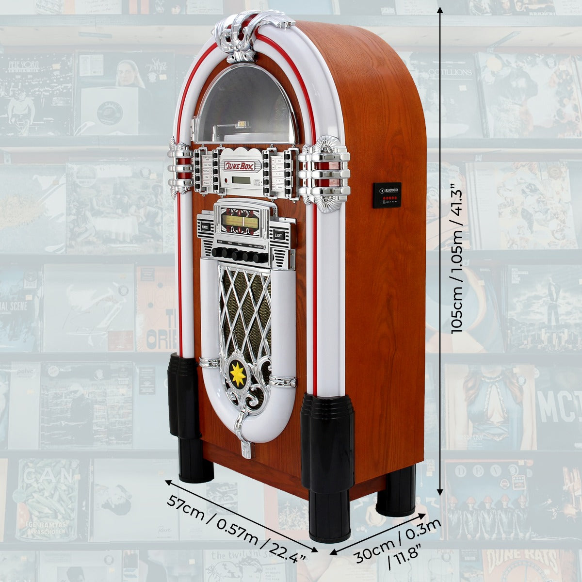 Jukebox Anni 50 - CD, USB, Memory Cards SD/MMC, Radio, Bluetooth e Aux