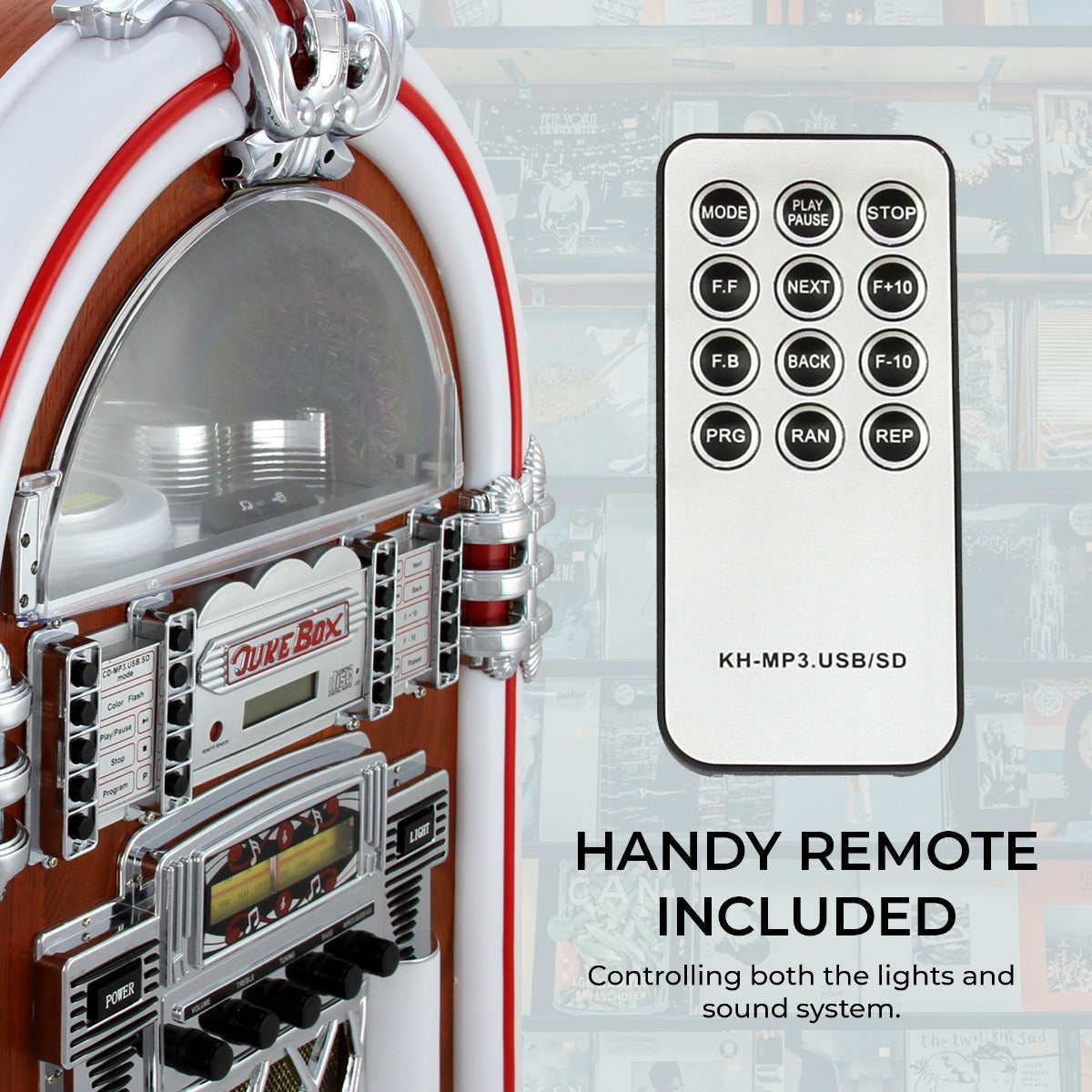 Jukebox Anni 50 - CD, USB, Memory Cards SD/MMC, Radio, Bluetooth e Aux