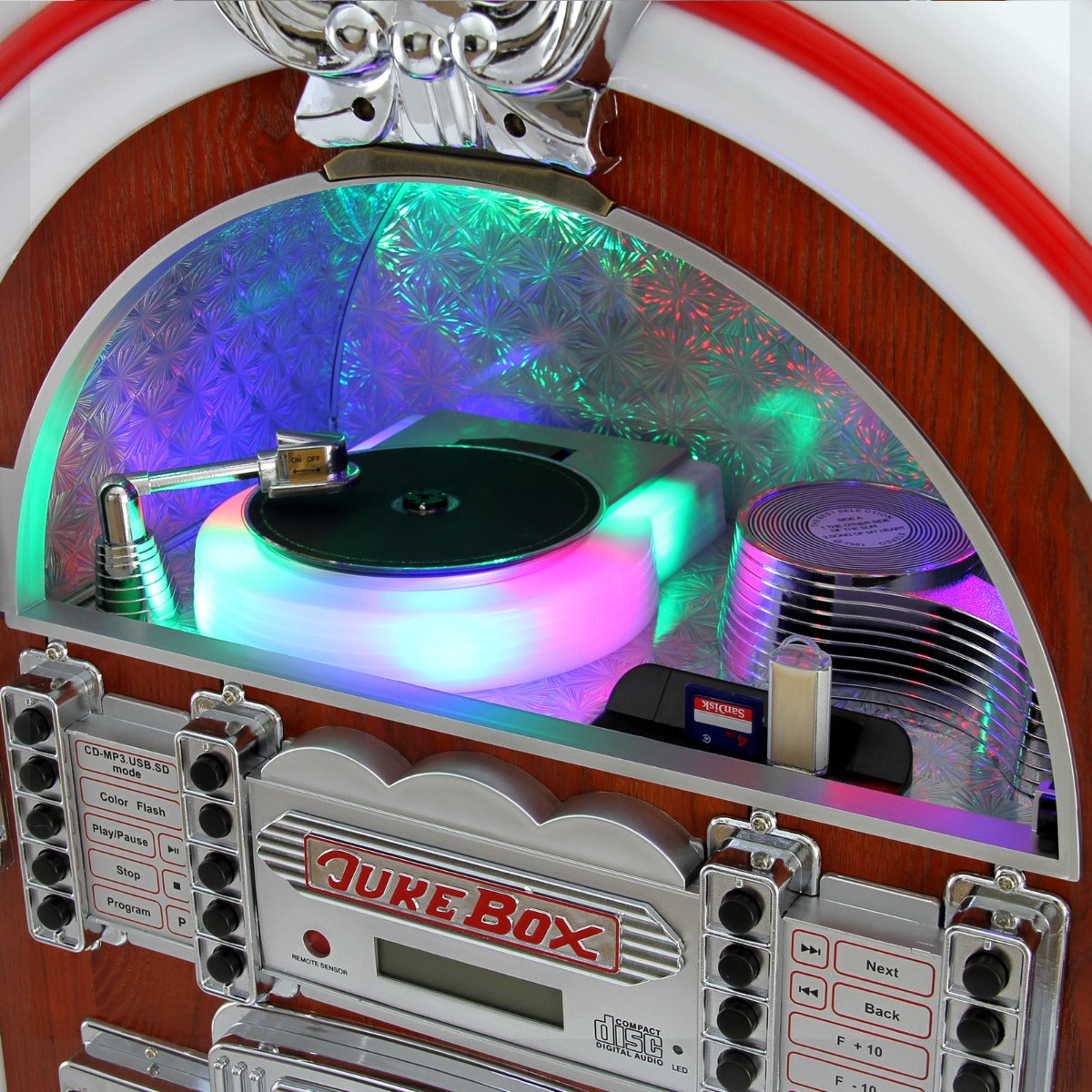 Jukebox Anni 50 - CD, USB, Memory Cards SD/MMC, Radio, Bluetooth e Aux