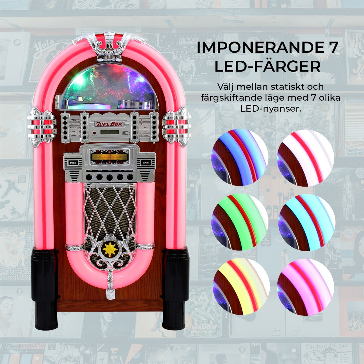 Jukebox Anni 50 - CD, USB, Memory Cards SD/MMC, Radio, Bluetooth e Aux