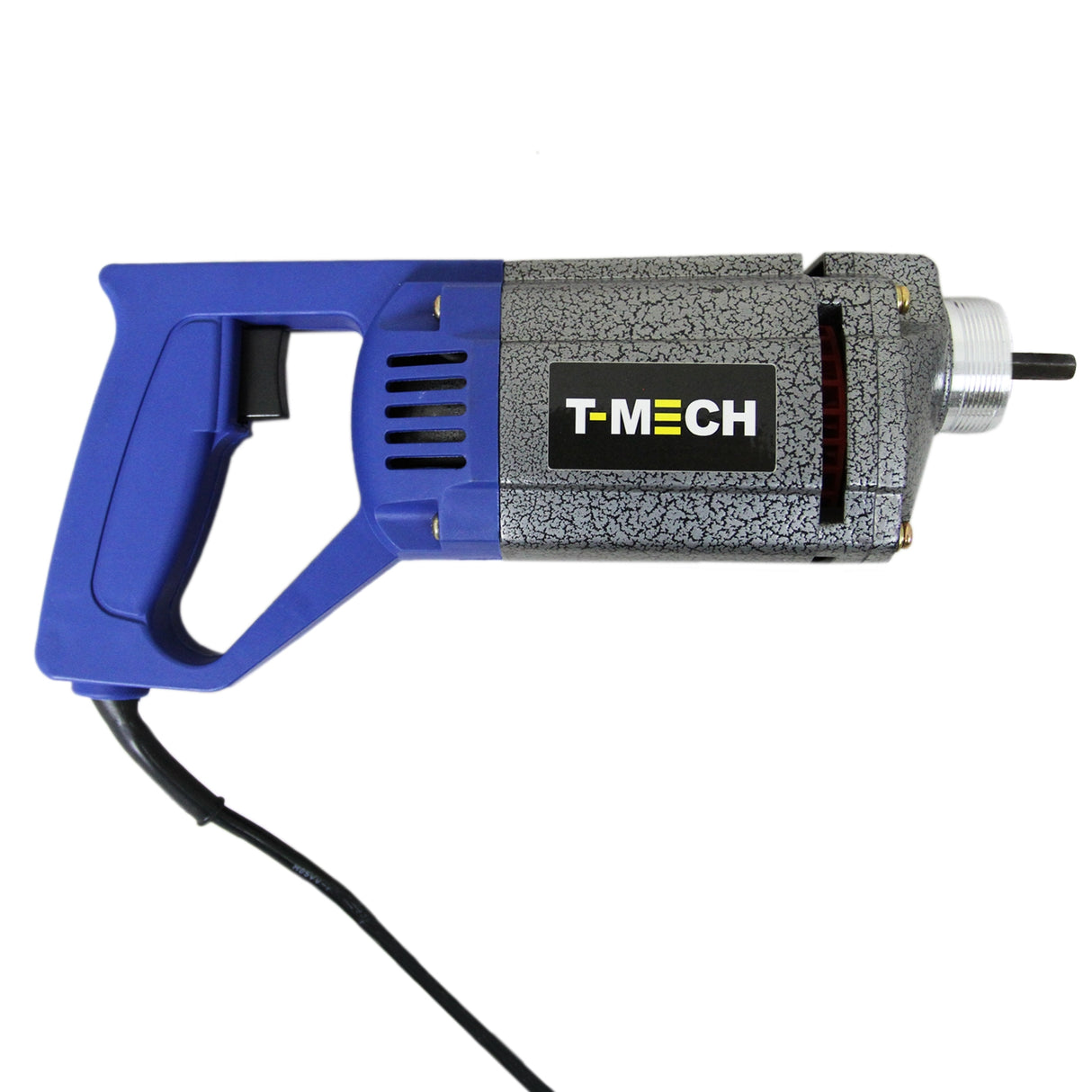 Carotatrice professionale per cemento e calcestruzzo, 1100W, con impugnatura blu e finitura grigia, design robusto e compatto