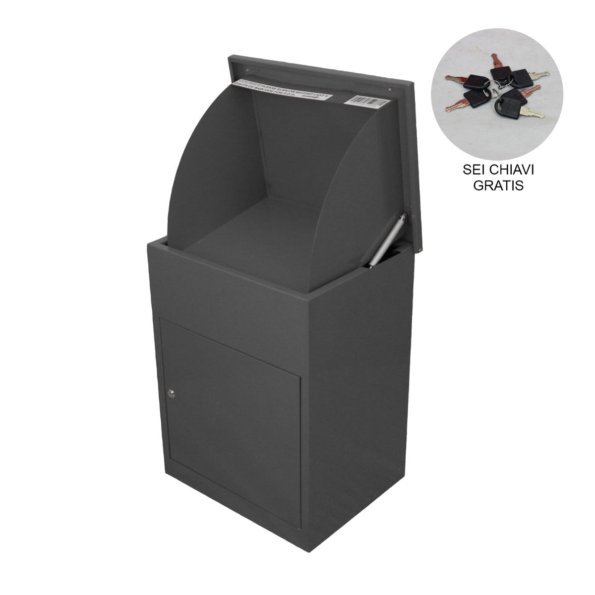 Carrello da giardino pieghevole grigio scuro, con superficie liscia e maniglie ergonomiche, ideale per giardinaggio e camping