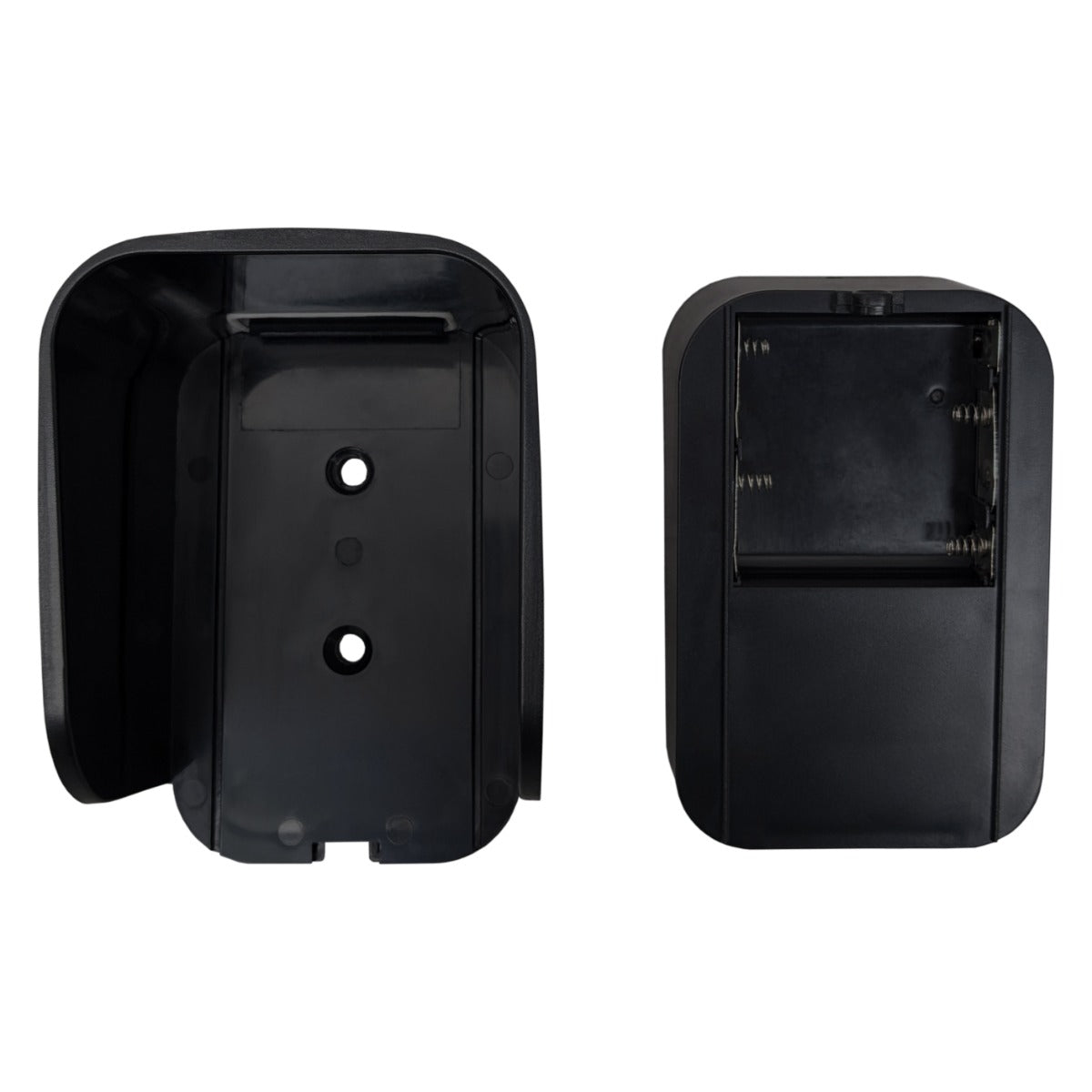 Custodia nera per tastiera wireless T-Mech, design compatto e angoli arrotondati, con vano batterie e fori per montaggio a parete