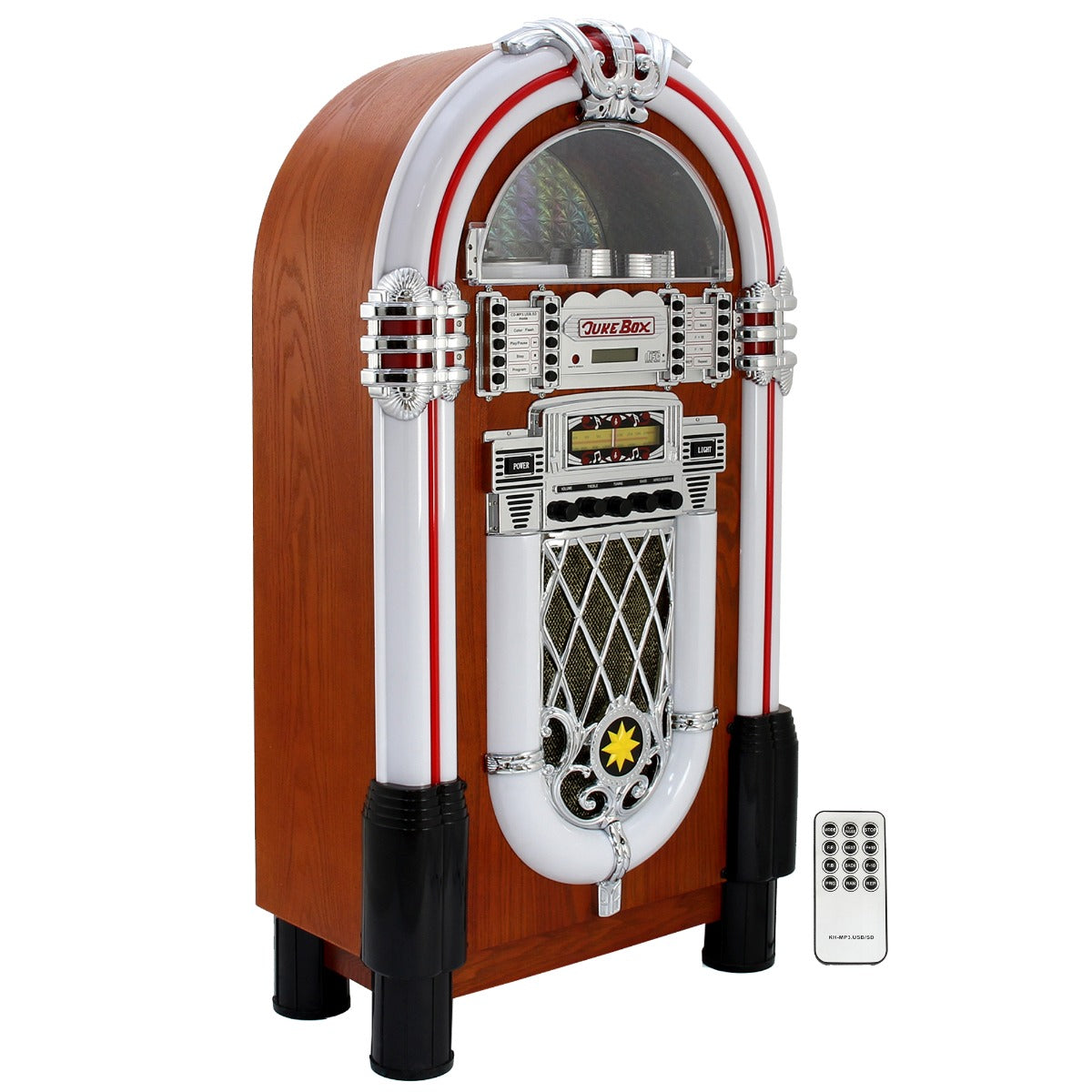 Jukebox Anni 50 - CD, USB, Memory Cards SD/MMC, Radio, Bluetooth e Aux