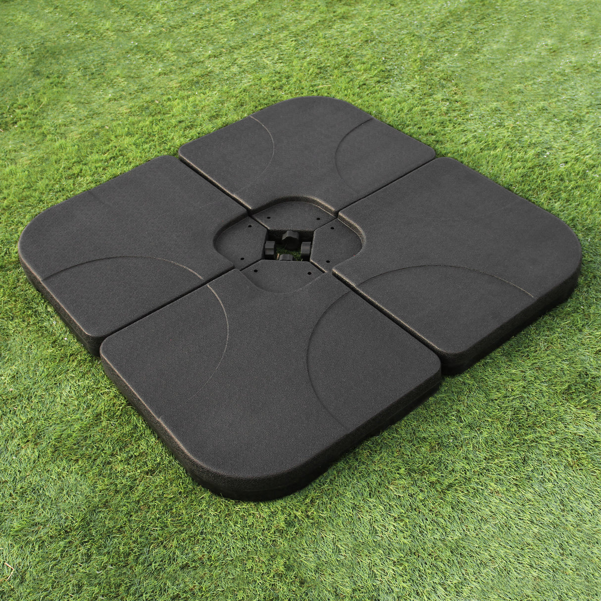 Ombrellone da Giardino Monstershop con Base Zavorra Quadrata - Nero