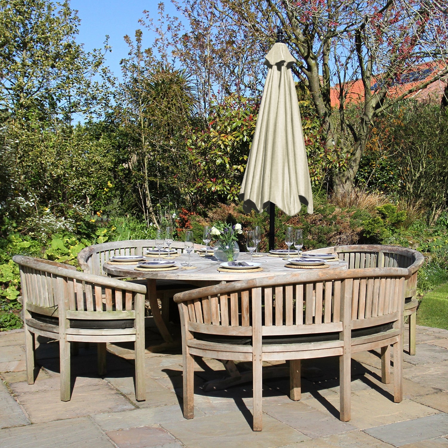 Ombrellone da Giardino a Sbalzo Monstershop - Crema