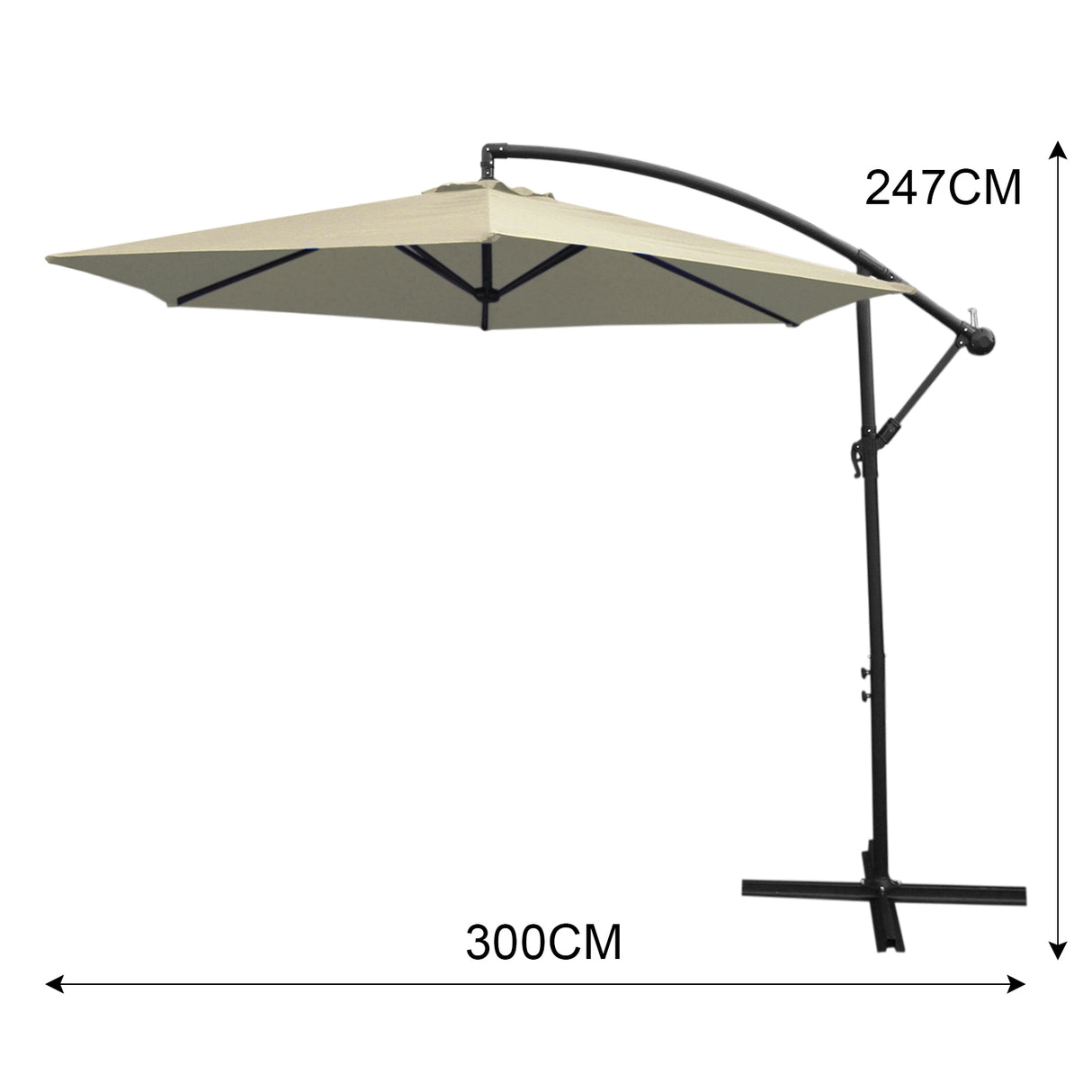 Ombrellone da Giardino a Sbalzo Monstershop - Crema