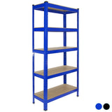 Scaffale da Garage ad Incastro T-Rax - Blu - 75cm x 30cm - 5 Pezzi con Banco da Lavoro Q-rax