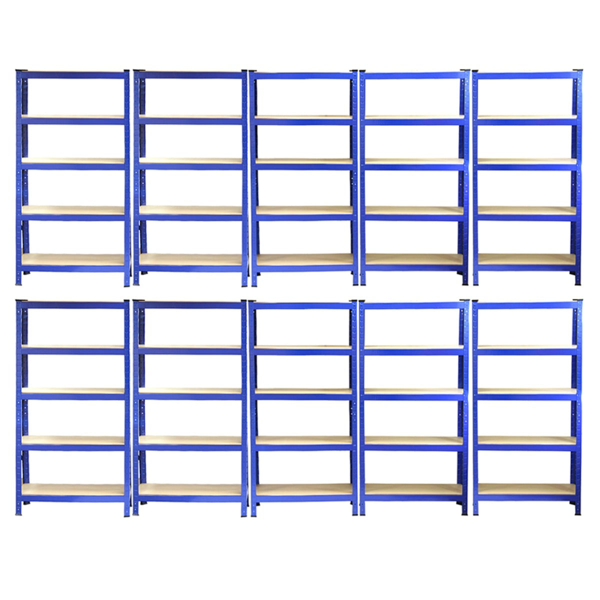 10 Scaffali T-Rax In Acciaio Senza Bulloni Blu 75cm