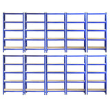 10 Scaffali T-Rax In Acciaio Senza Bulloni Blu 75cm