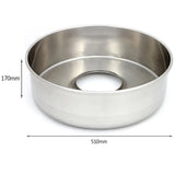 Ciotola in acciaio inox lucido, rotonda, con diametro di 51 cm e altezza di 17 cm, ideale per preparare zucchero filato