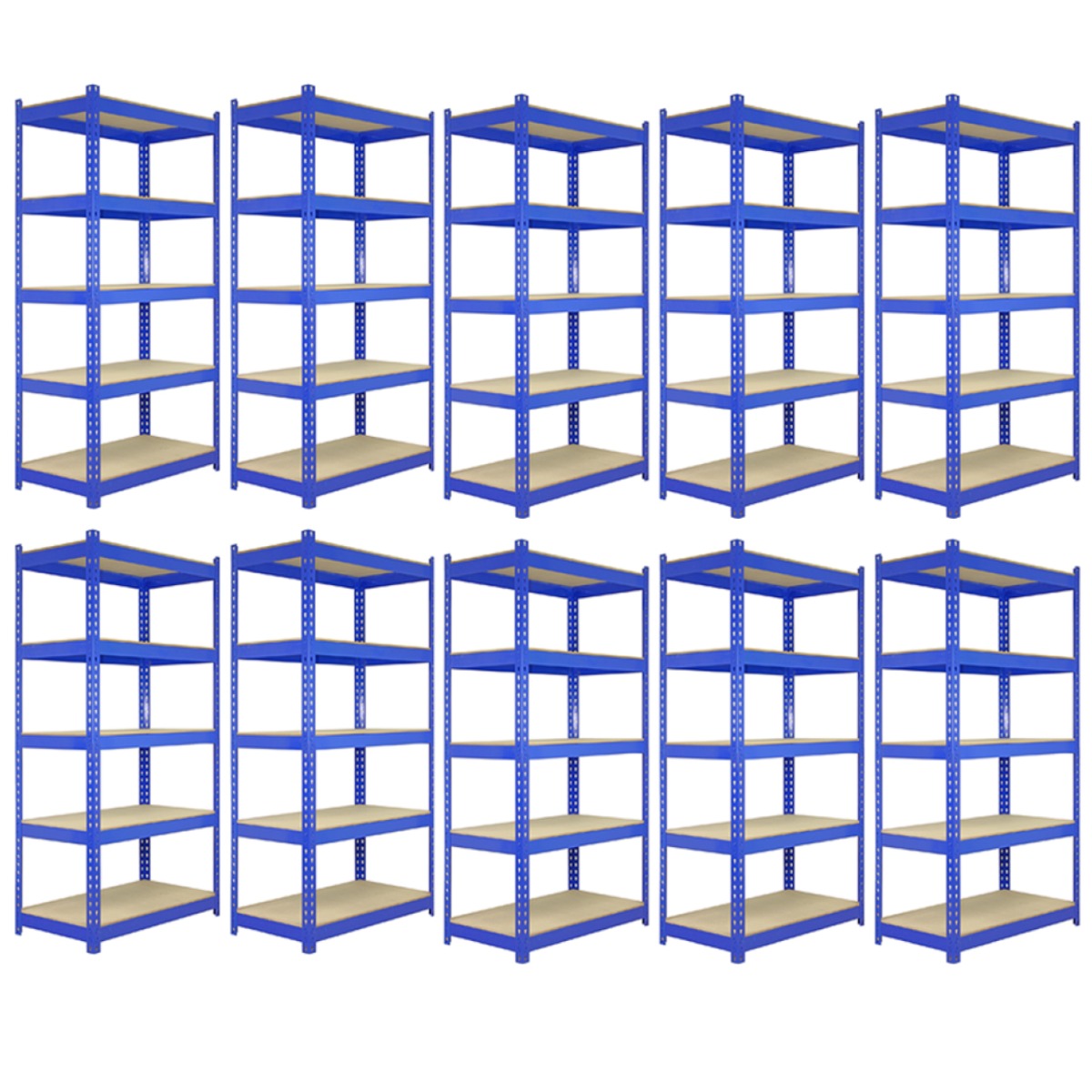 Scaffale da Garage ad Incastro T-Rax - Blu - 120cm x 45cm - 10 Pezzi