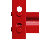 5 Scaffali Z-Rax In Acciaio Senza Bulloni Rossi 90cm