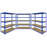 3 Scaffali T-Rax in Acciaio Senza Bulloni Blu 160cm