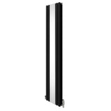 Radiatore e Valvole Cromate a Specchio Pannelli Ovali - 1800mm x 380mm - Nero