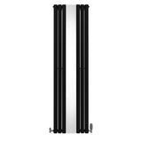 Radiatore e Valvole Cromate a Specchio Pannelli Ovali - 1800mm x 500mm - Nero