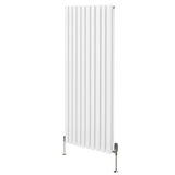 Radiatore a colonna ovale e valvole cromate TRV - 1600mm x 600mm - Bianco