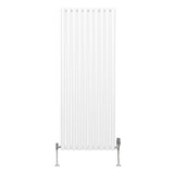 Radiatore a colonna ovale e valvole cromate TRV - 1600mm x 600mm - Bianco