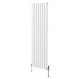 Radiatore a colonna ovale e valvole cromate TRV - 1800mm x 480mm - Bianco