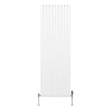 Radiatore a colonna ovale e valvole cromate TRV - 1800mm x 600mm - Bianco