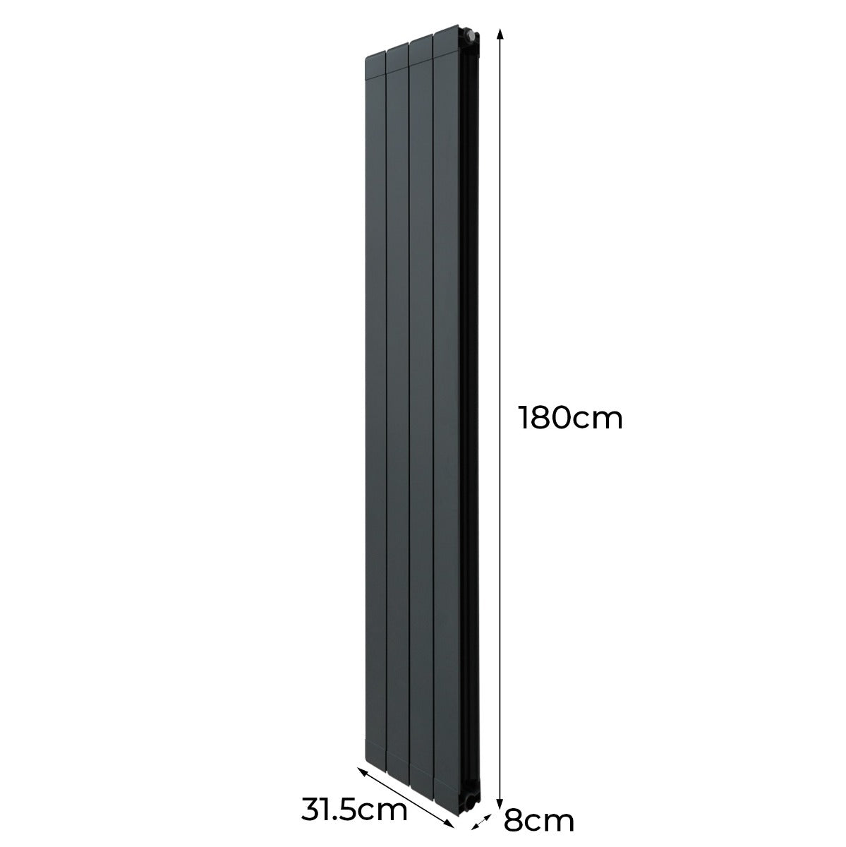 Radiatori in Alluminio e Valvole - 1800mm x 315mm - Grigio Antracite