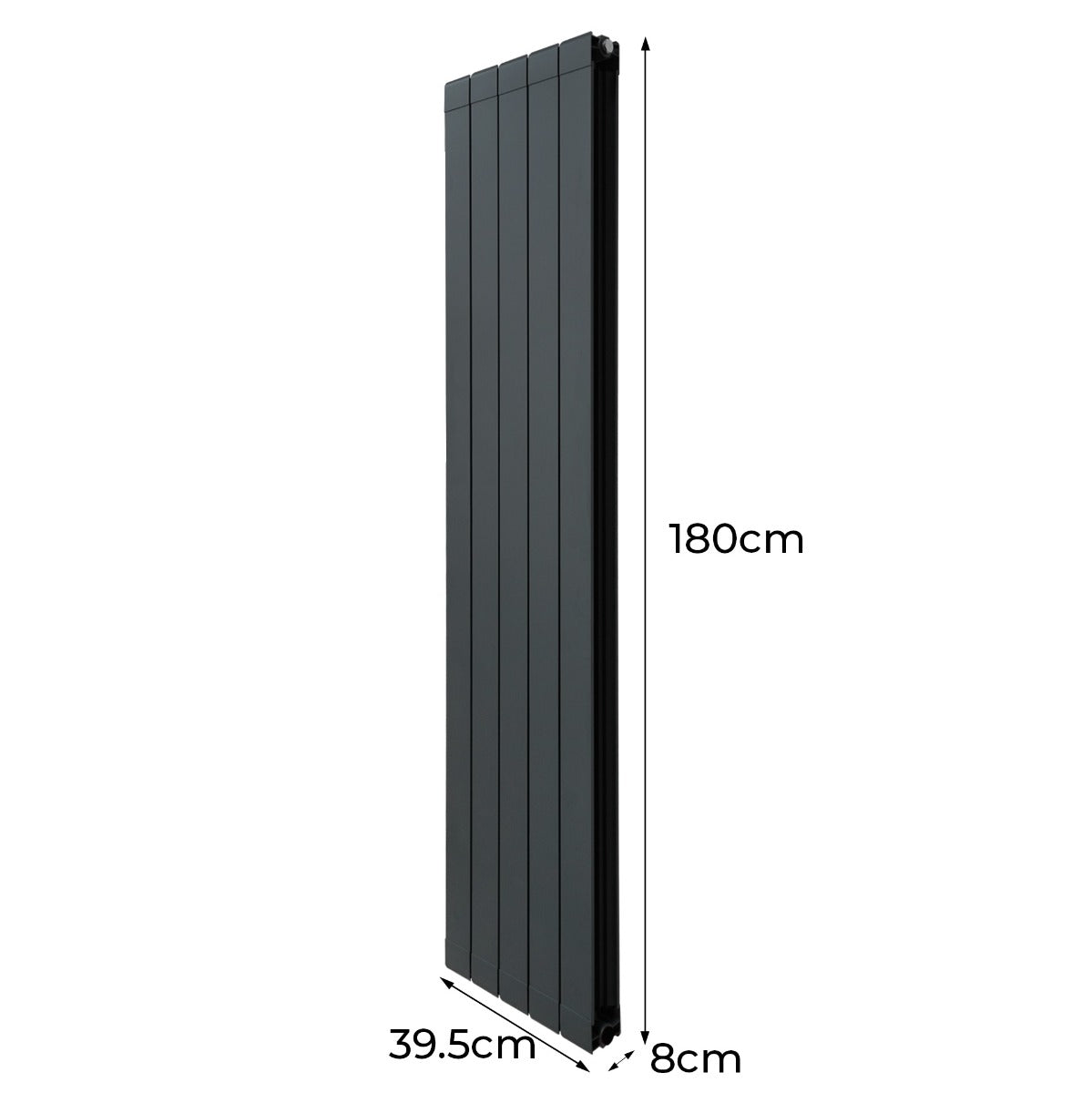 Radiatori in Alluminio & Valvole - 1800mm x 395mm - Grigio Antracite