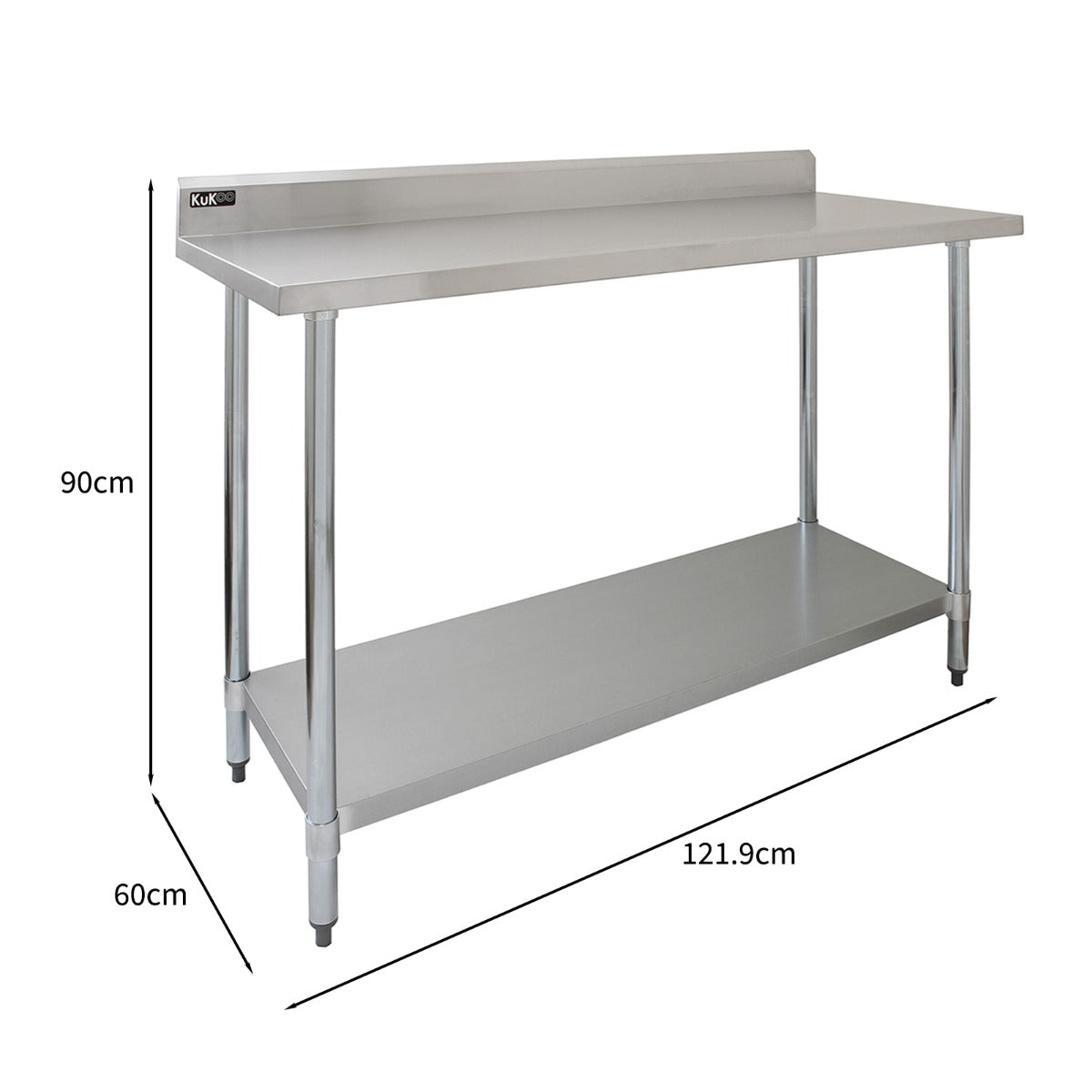 Tavolo in acciaio Inox da Cucina - 120x60x90cm