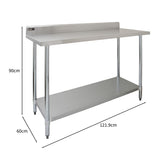 Tavolo in acciaio Inox da Cucina - 120x60x90cm