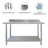 Tavolo in acciaio Inox da Cucina - 120x60x90cm