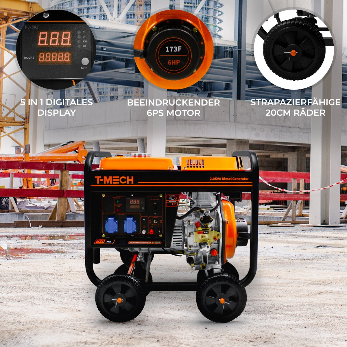 T-Mech 2KW Generatore a Diesel Portatile