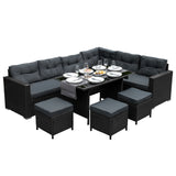 Set ad angolo in rattan - Nero