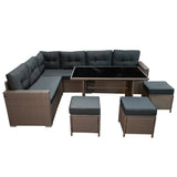 Set ad angolo in rattan - Grigio