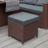 Set ad angolo in rattan - Marrone