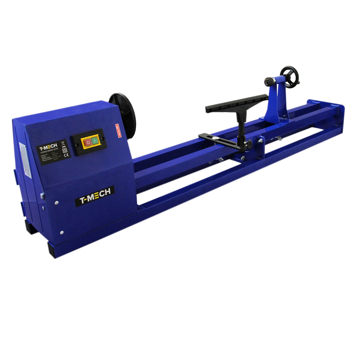 Tornio da Banco per Legno con Mandrino a 4 Ganasce e Set di 6 Scalpelli – Motore 400W