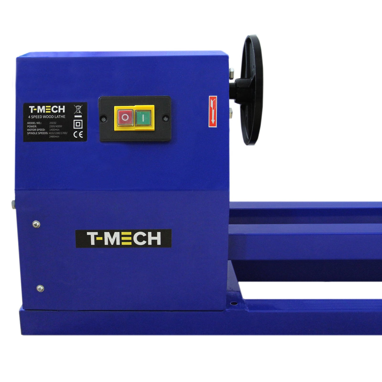 Tornio da Banco per Legno con Mandrino a 4 Ganasce e Set di 6 Scalpelli – Motore 400W