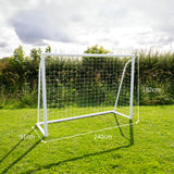 Porta da calcio da 240cm x 180cm, custodia per il trasporto e telo bersaglio