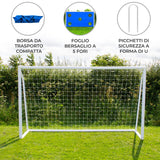 Porta da calcio da 360cm x 180cm, custodia per il trasporto e telo bersaglio