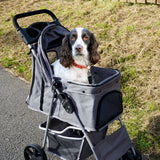 Passeggino per Animali Domestici con Parapioggia – Grigio