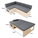 Letto per camper a forma di L