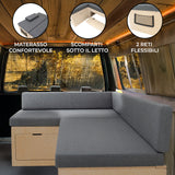 Letto per camper a forma di L